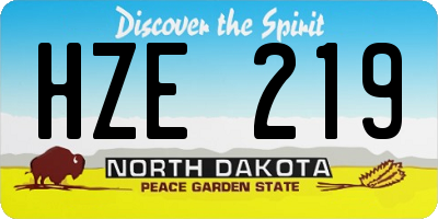 ND license plate HZE219
