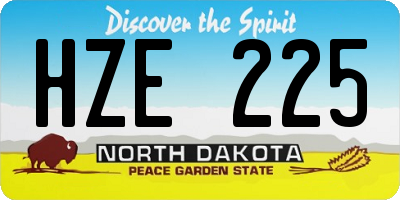 ND license plate HZE225