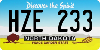 ND license plate HZE233