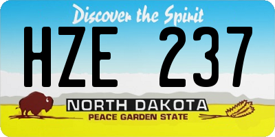 ND license plate HZE237