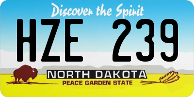 ND license plate HZE239