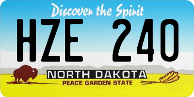 ND license plate HZE240