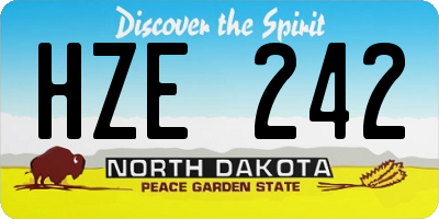 ND license plate HZE242