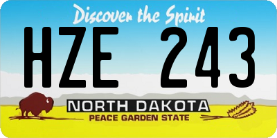 ND license plate HZE243