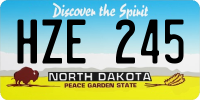 ND license plate HZE245