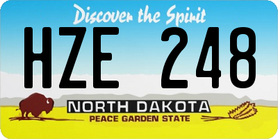 ND license plate HZE248