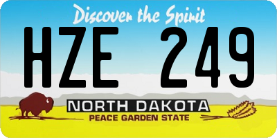ND license plate HZE249