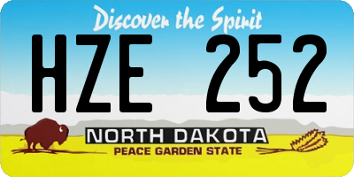 ND license plate HZE252