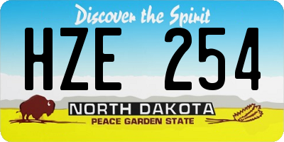 ND license plate HZE254