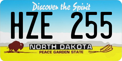 ND license plate HZE255
