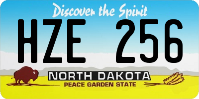 ND license plate HZE256