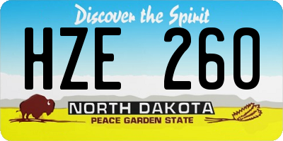 ND license plate HZE260