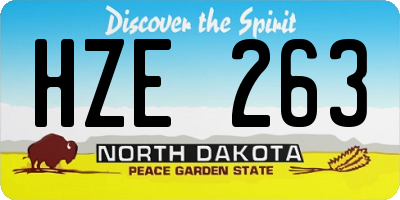 ND license plate HZE263