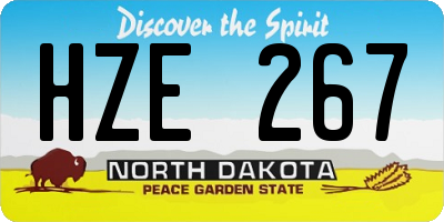 ND license plate HZE267