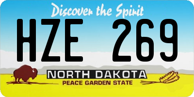 ND license plate HZE269