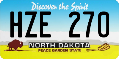 ND license plate HZE270