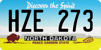 ND license plate HZE273