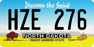 ND license plate HZE276
