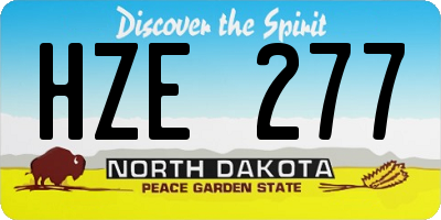 ND license plate HZE277
