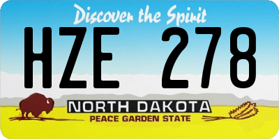 ND license plate HZE278