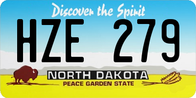ND license plate HZE279