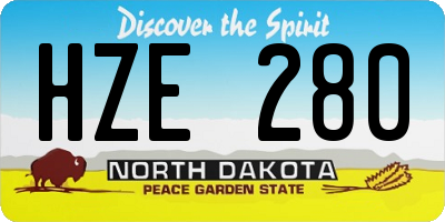 ND license plate HZE280