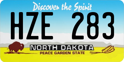 ND license plate HZE283