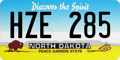 ND license plate HZE285