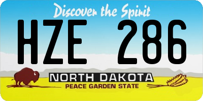 ND license plate HZE286