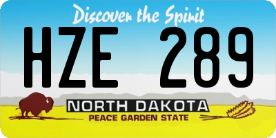 ND license plate HZE289
