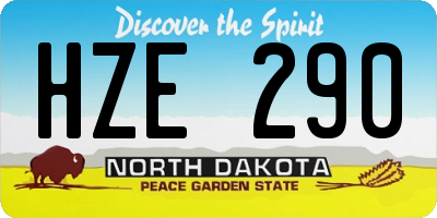 ND license plate HZE290