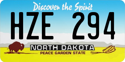 ND license plate HZE294