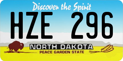 ND license plate HZE296