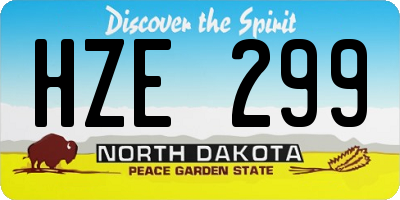 ND license plate HZE299