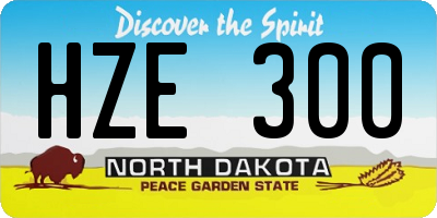 ND license plate HZE300