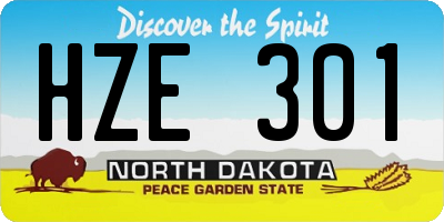 ND license plate HZE301