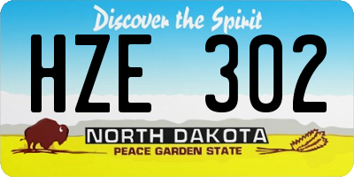 ND license plate HZE302