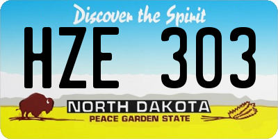 ND license plate HZE303