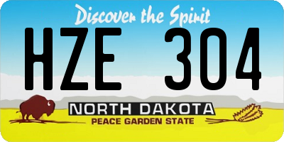 ND license plate HZE304