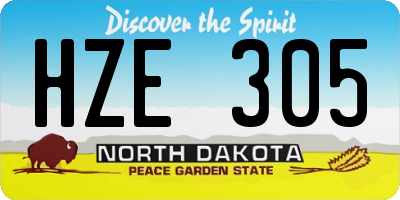 ND license plate HZE305