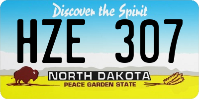 ND license plate HZE307