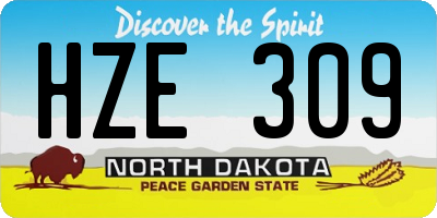 ND license plate HZE309