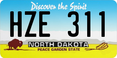 ND license plate HZE311