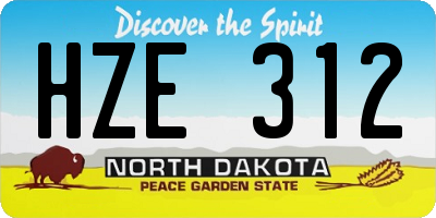 ND license plate HZE312