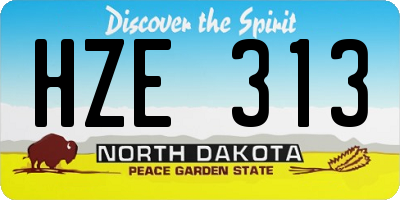 ND license plate HZE313
