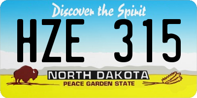 ND license plate HZE315