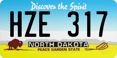 ND license plate HZE317