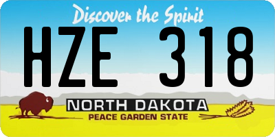 ND license plate HZE318