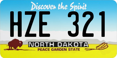ND license plate HZE321
