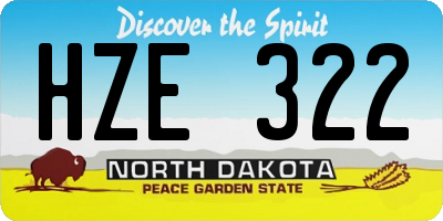 ND license plate HZE322